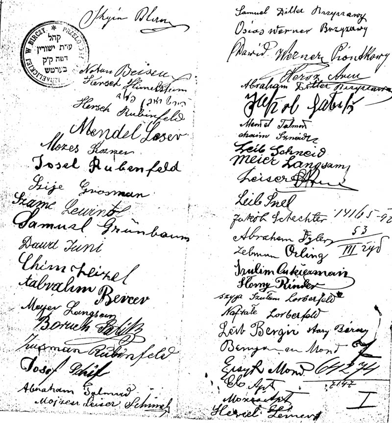 [click to view a larger image—jewish community signatures]